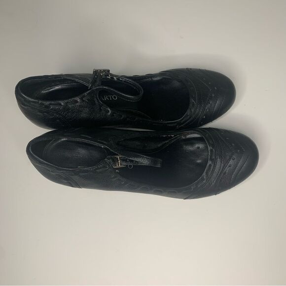 Franco Sarto Black Leather Mary Jane Heels Size 9.5 - Picture 3 of 13